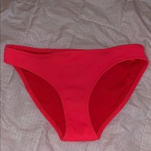 Bright pink ribbed bathing suit bottoms